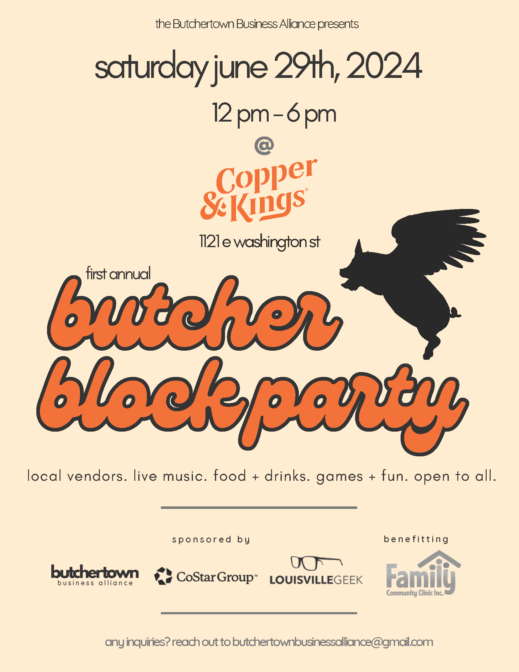 Butcher Block Party: Local Businesses Market and Block Party at Copper and Kings